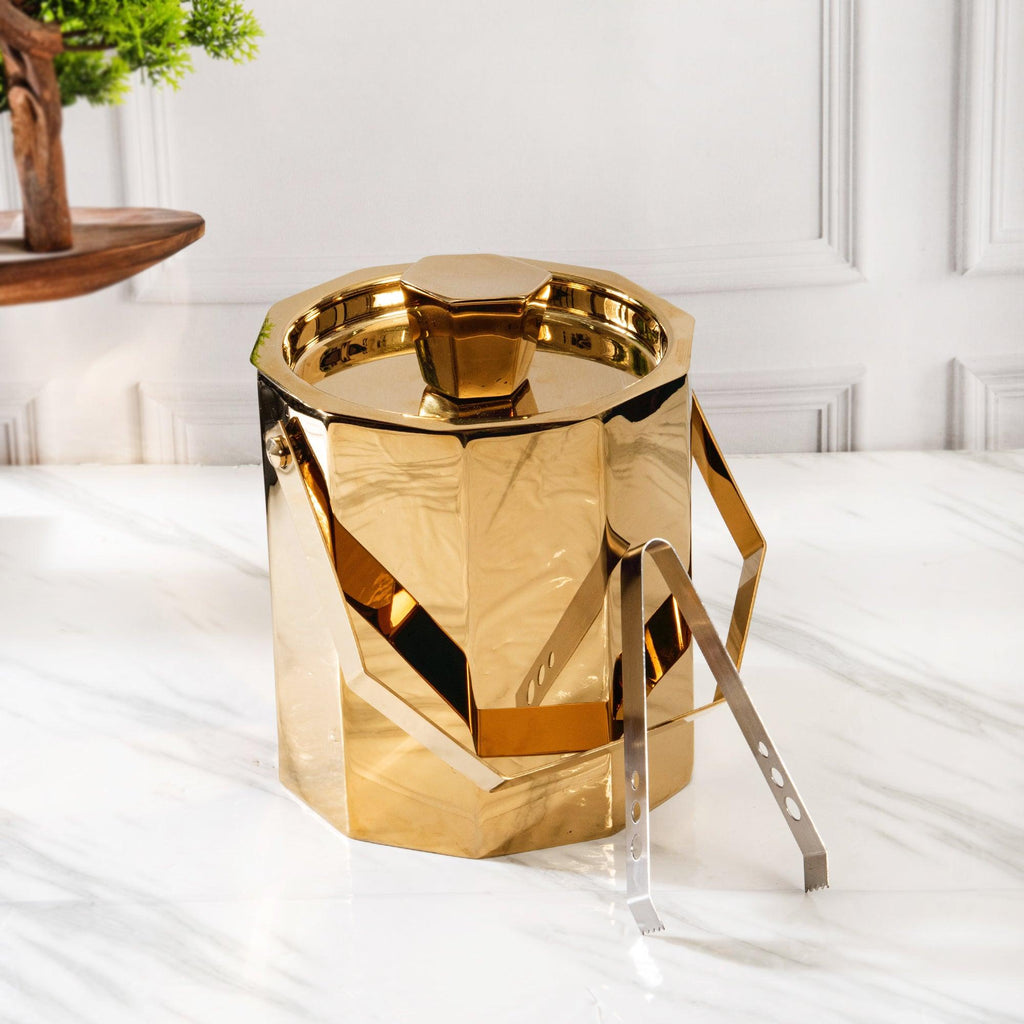 Hexagonal Ice Bucket | Steel | Silver, Gold, Rose Gold