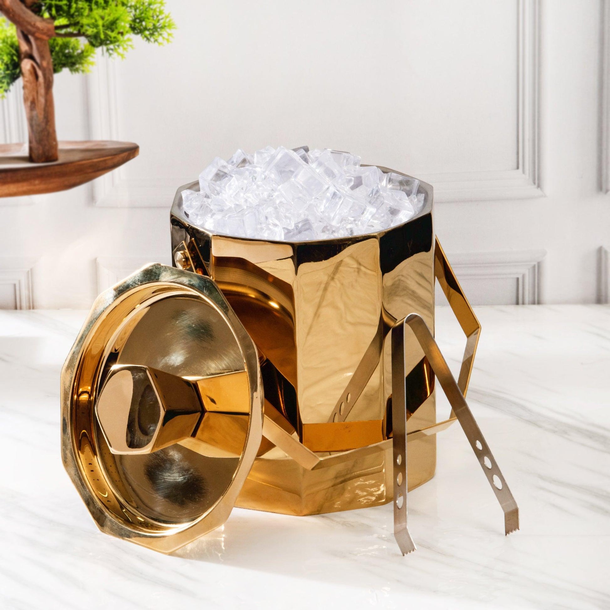 Hexagonal Ice Bucket | Steel | Silver, Gold, Rose Gold