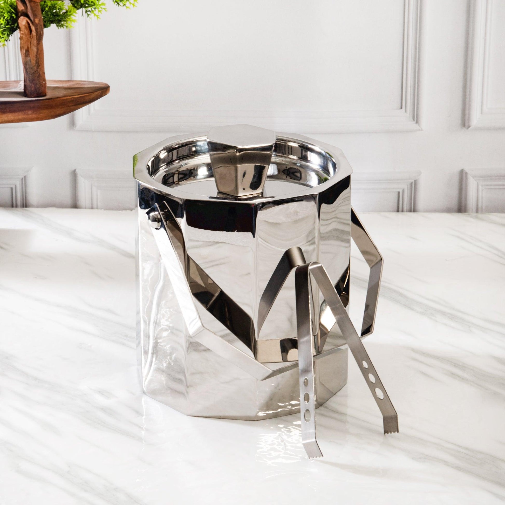 Hexagonal Ice Bucket | Steel | Silver, Gold, Rose Gold