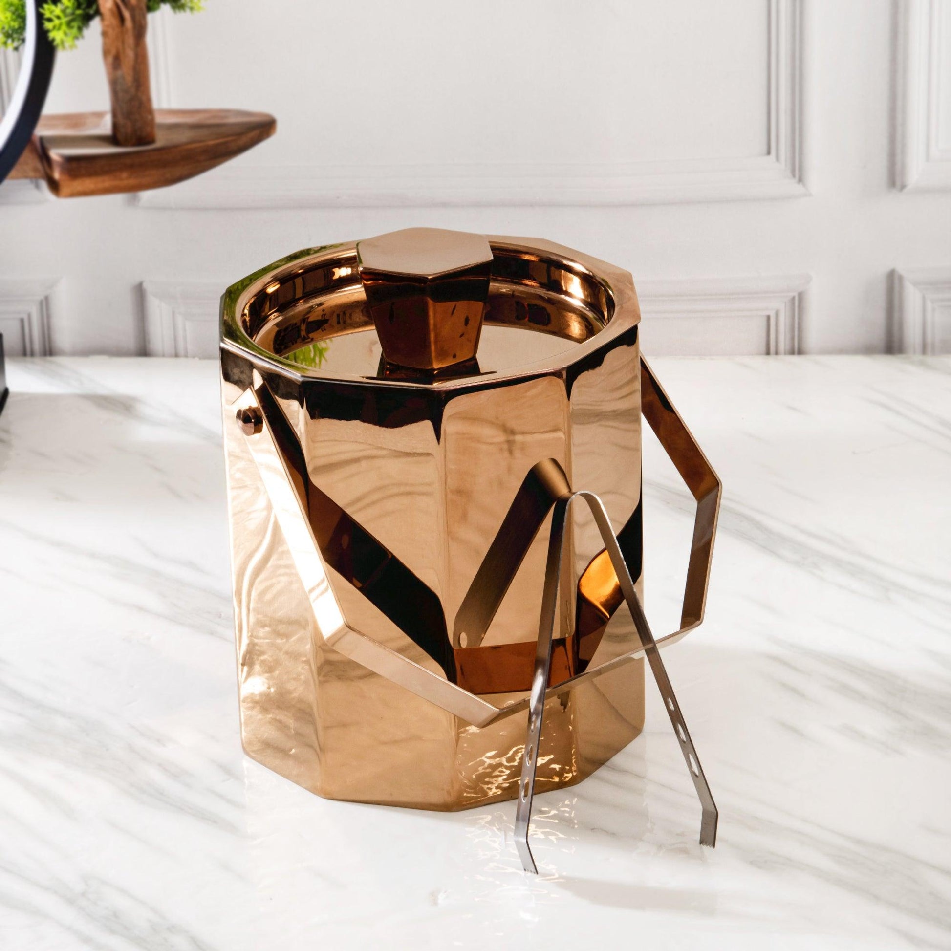 Hexagonal Ice Bucket | Steel | Silver, Gold, Rose Gold