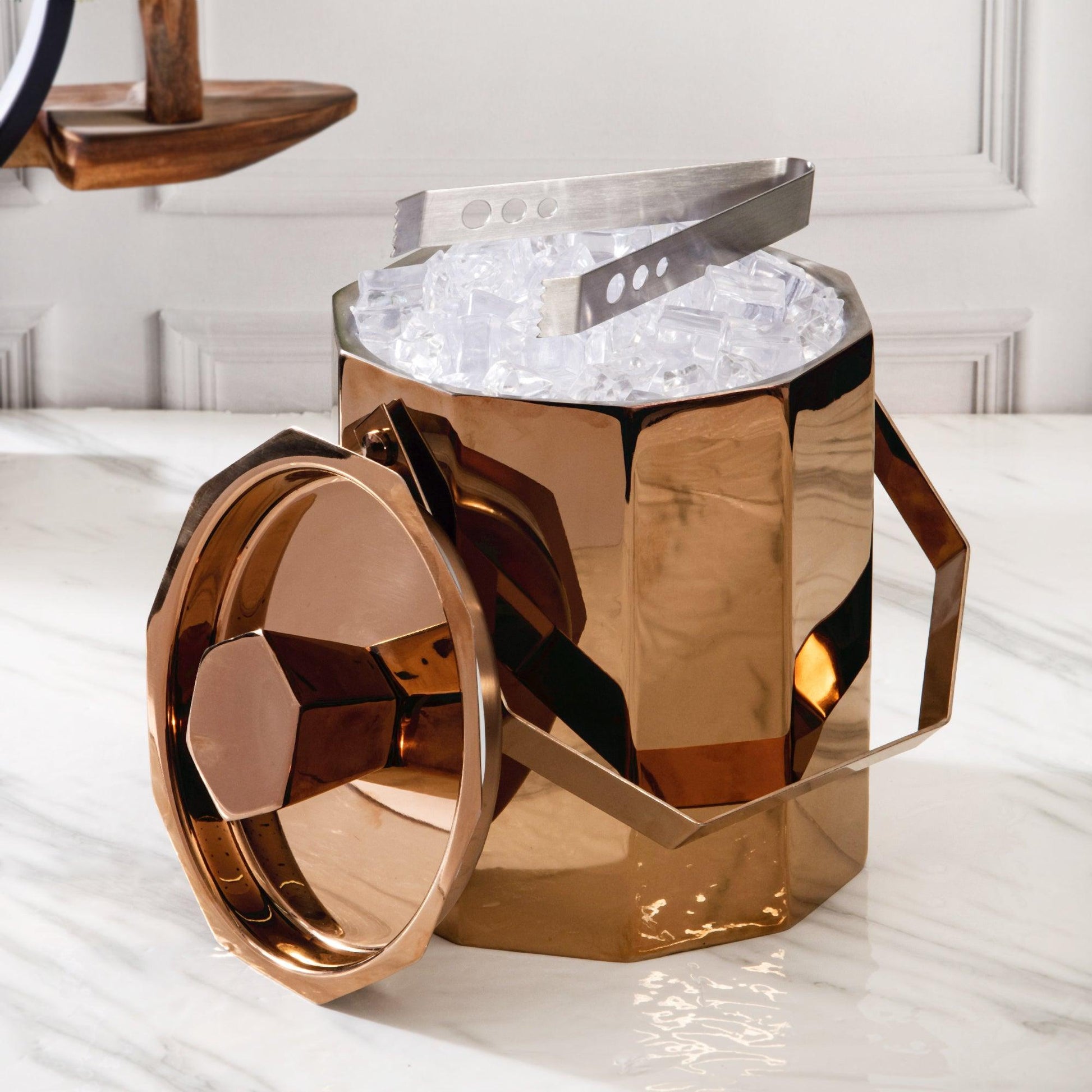 Hexagonal Ice Bucket | Steel | Silver, Gold, Rose Gold