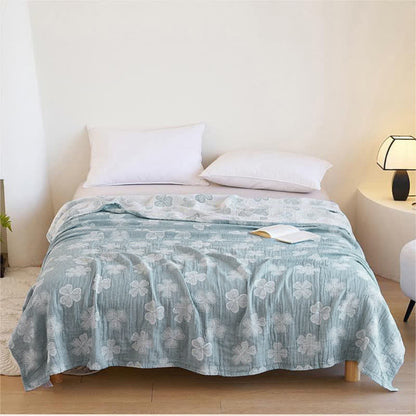Four Leaf Clover Summer Quilt | 100% Organic Cotton | Full/Queen Size