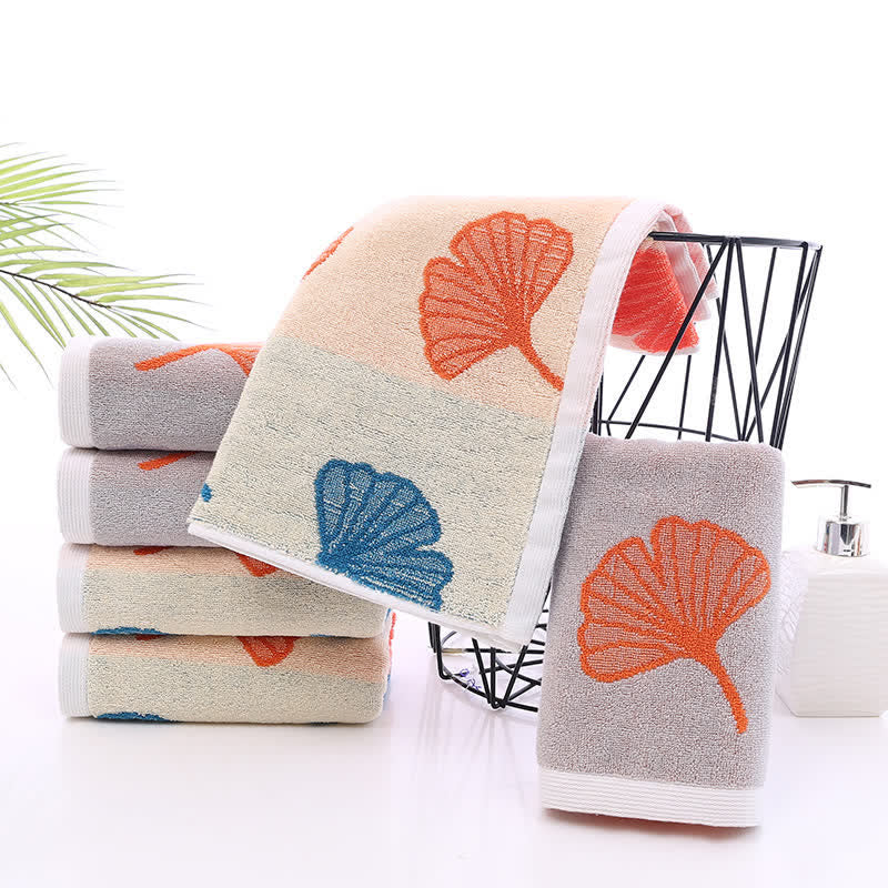 Pure Cotton Towel | Ginkgo Leaf Design | 35cm x 75cm