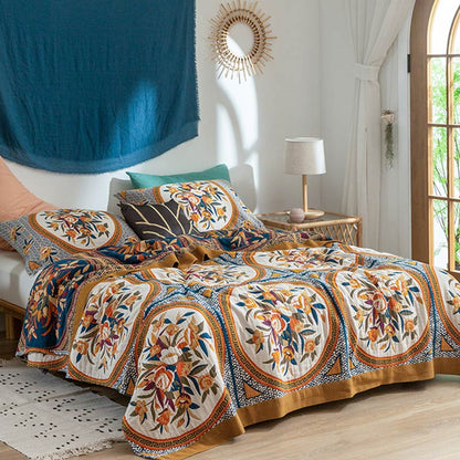 Cotton Double-Sided Quilt | Floral Print | Full/Queen/King Sizes