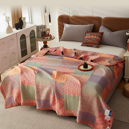 Colorful Reversible Quilt | 100% Organic Cotton | Full/Queen/King Sizes