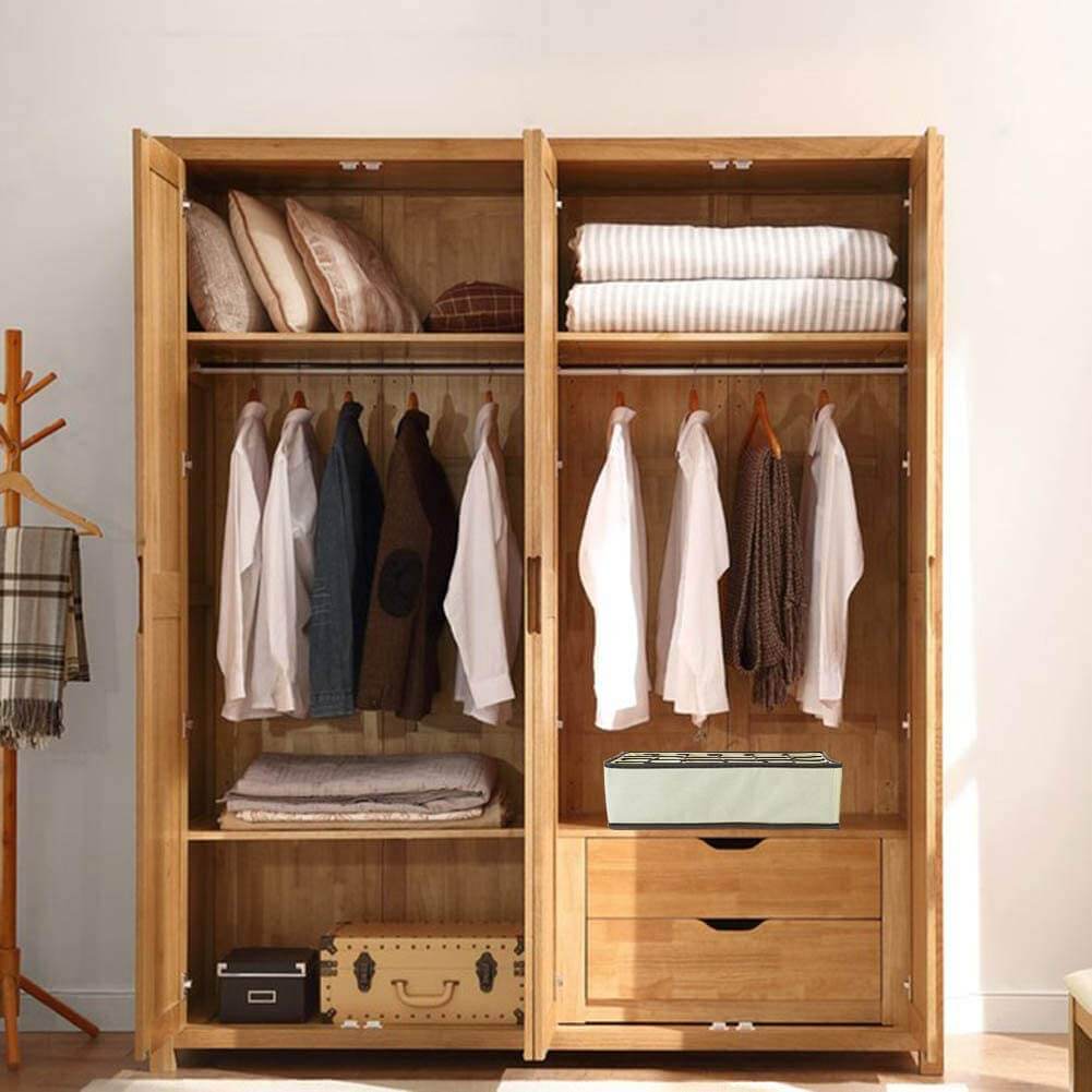 Drawer Organizers | Collapsible Storage Dividers | 24 Cell, 2 Pack, Beige