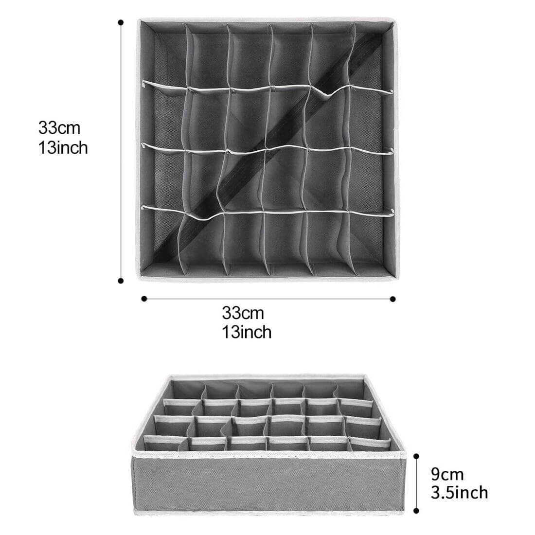 Drawer Organizers | Collapsible Storage Dividers | 24 Cell, 2 Pack, Beige