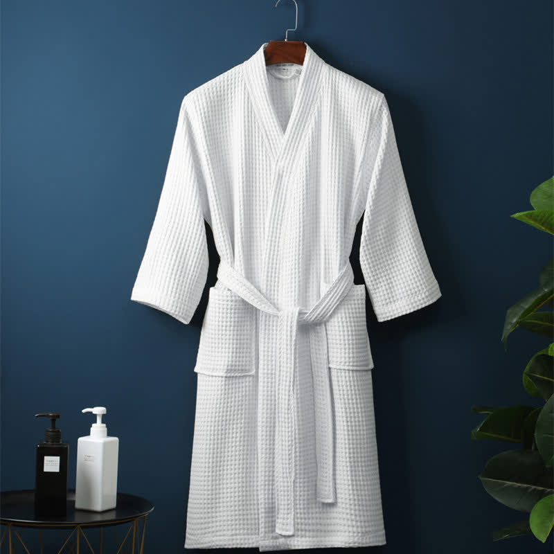V-neck Bathrobe | 100% Pure Cotton | Unisex, Comfortable Fit
