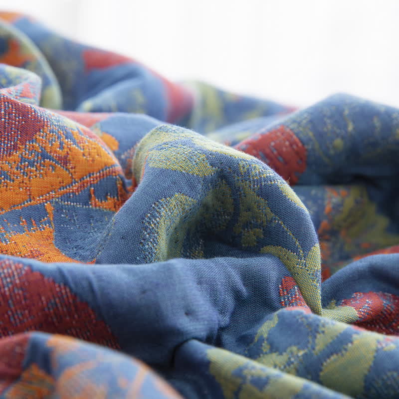 Three Layers Cotton Gauze Quilt | Organic Cotton | Rustic Leaf Design