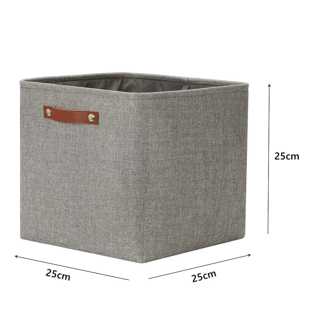 Fabric Storage Cubes | Foldable with Cotton Rope Handles | 25cm x 25cm