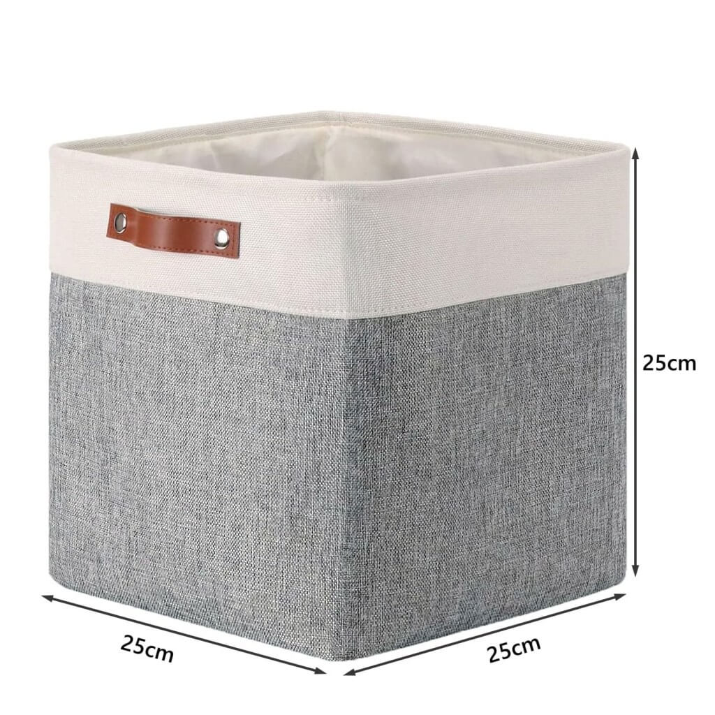 Fabric Storage Cubes | Foldable with Cotton Rope Handles | 25cm x 25cm