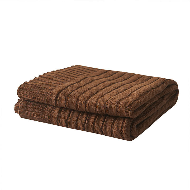 Cotton Knit Sofa Blanket | Soft & Cozy | Solid Color
