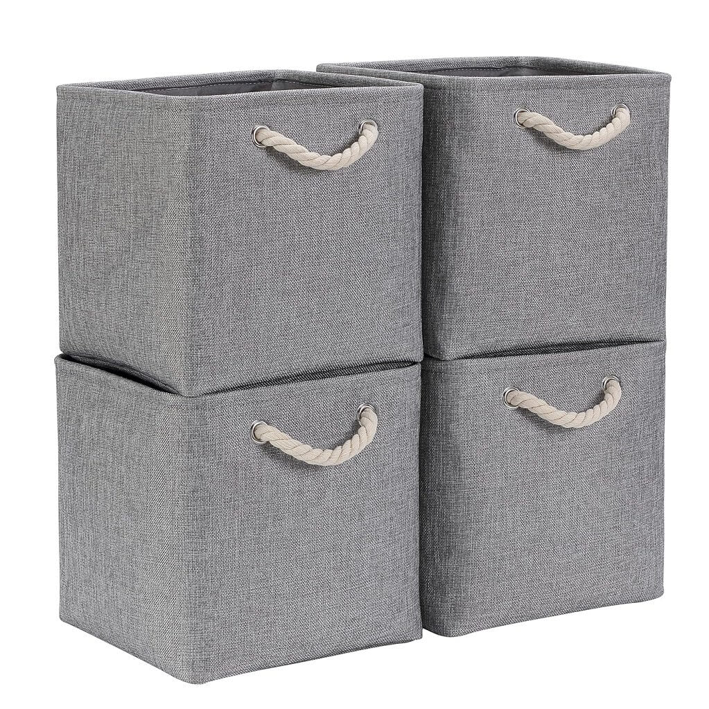 Fabric Storage Cubes | Foldable with Cotton Rope Handles | 25cm x 25cm