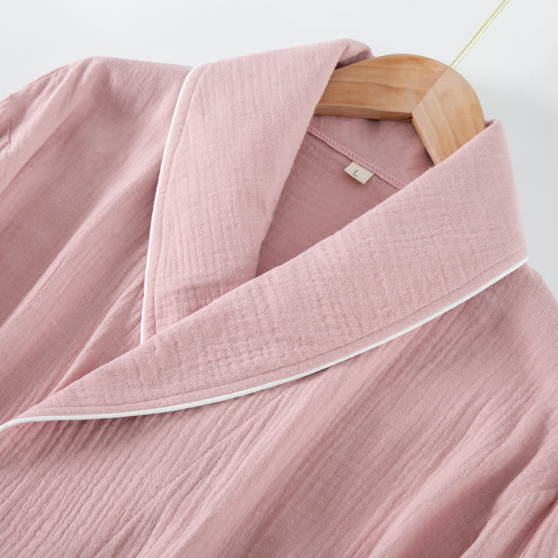 Solid Color Bathrobe | Pure Cotton | Loose-Fit Design