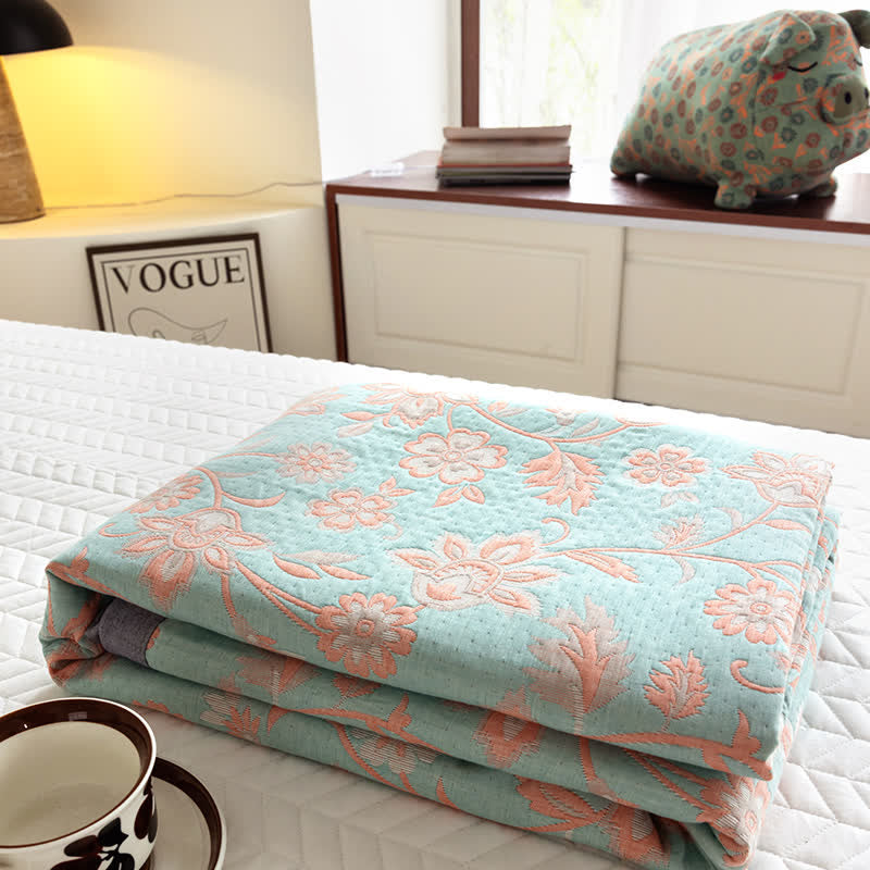 Cotton Gauze Summer Quilt | 100% Organic Cotton | Queen Size with Optional Pillowcases