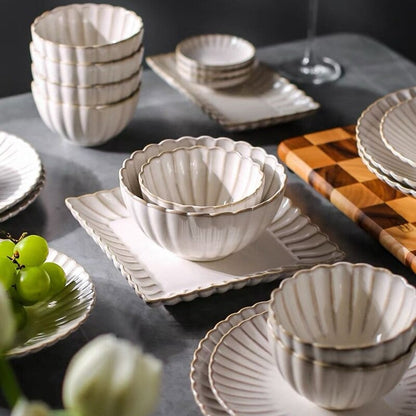 Ceramic Dinnerware Set | Luxury Design | Service for 4, 6, or 8