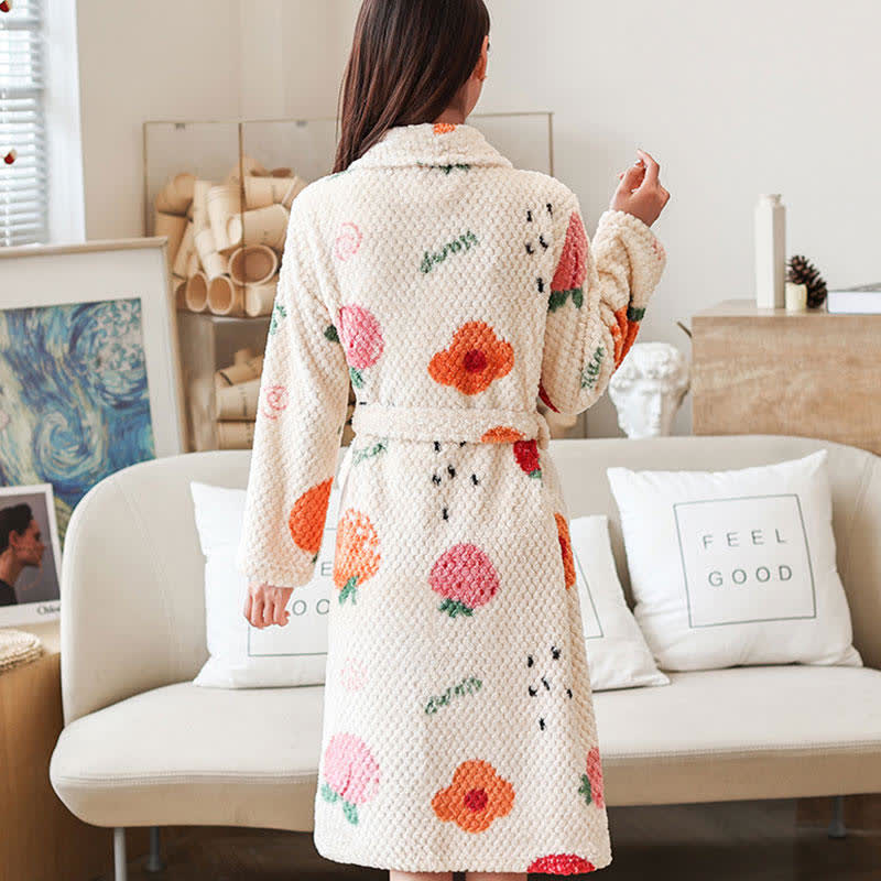 Fruit Print Bathrobe | Soft Polyester | Breathable & Comfortable