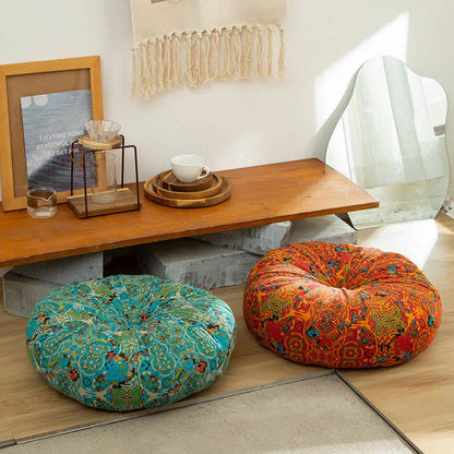 Bohemian Floor Cushion | Cotton & Polypropylene | Square 16" or Round 21"