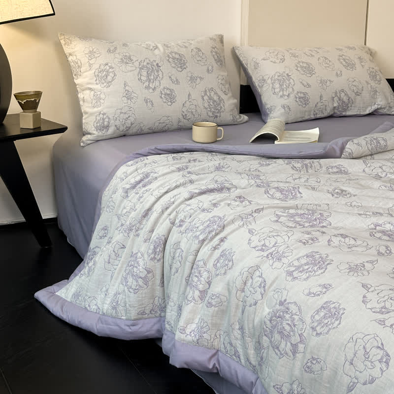 Cotton Gauze Bedding Set | 100% Organic Cotton | 4-Piece Full/Queen