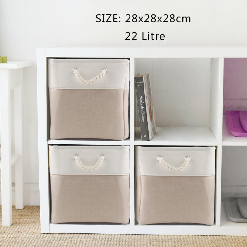 Storage Box | High-Quality Linen & Non-Woven Fabric | 28x28x28cm