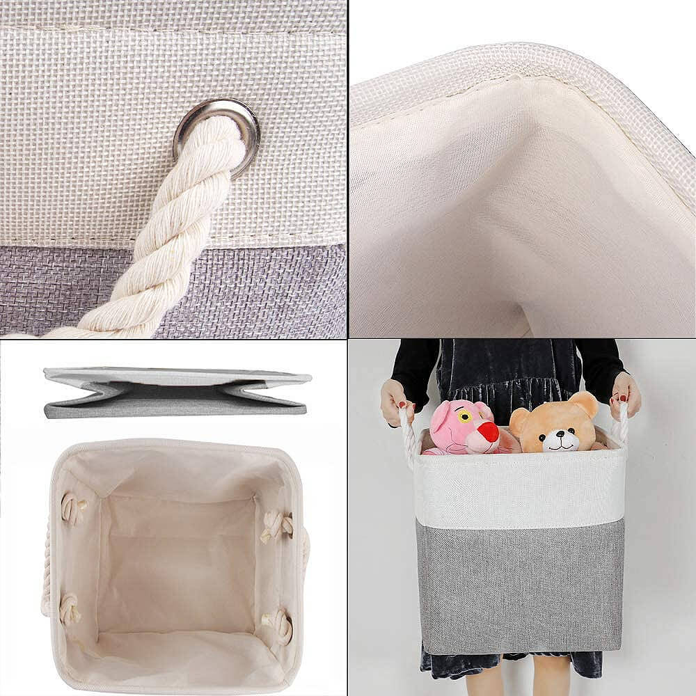 Square Storage Box | EVA Material | Grey & White | 28cm