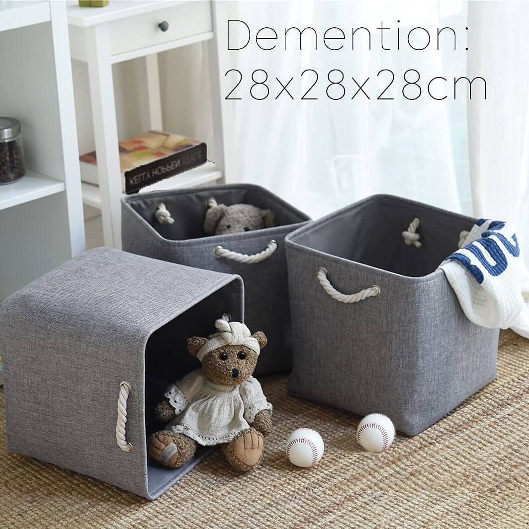 Storage Box | High-Quality Linen & Non-Woven Fabric | 28x28x28cm