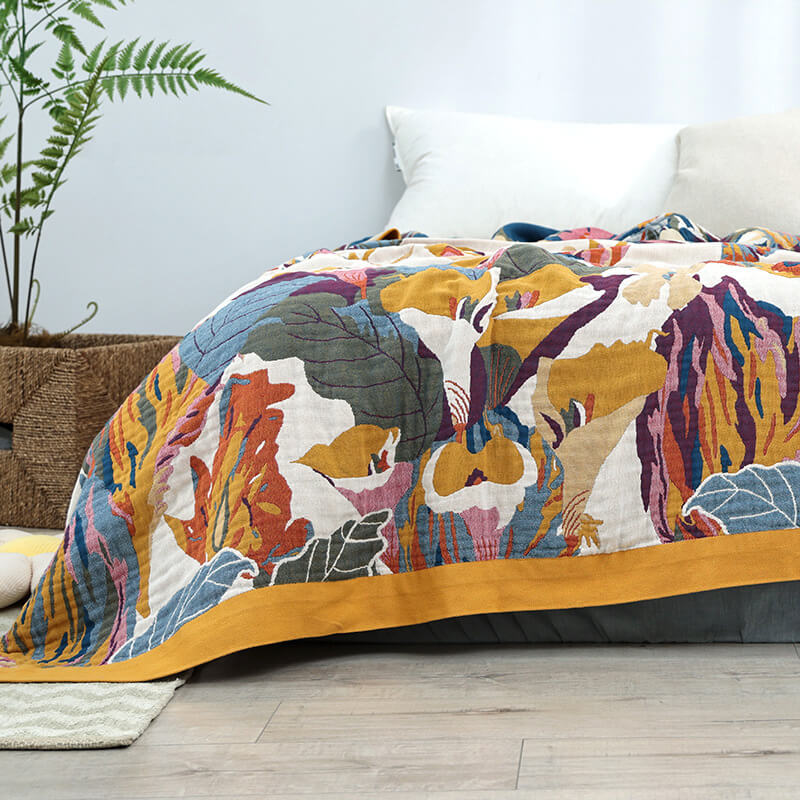 Butterfly Flower Quilt | 100% Organic Cotton | Reversible Design