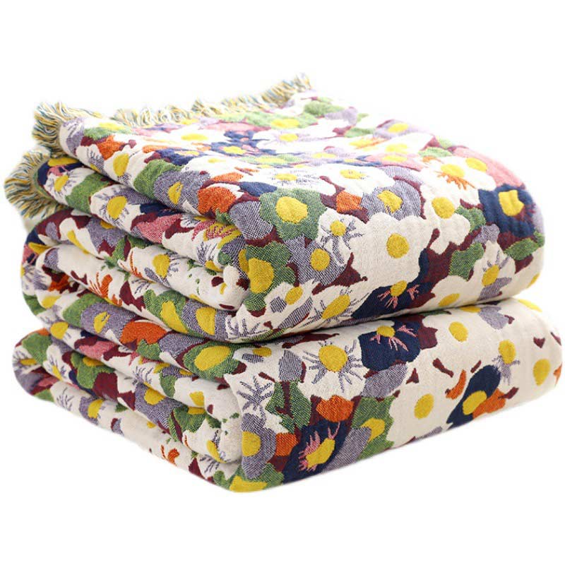 Rustic Flower Reversible Quilt | 100% Organic Cotton | Full/Queen Size