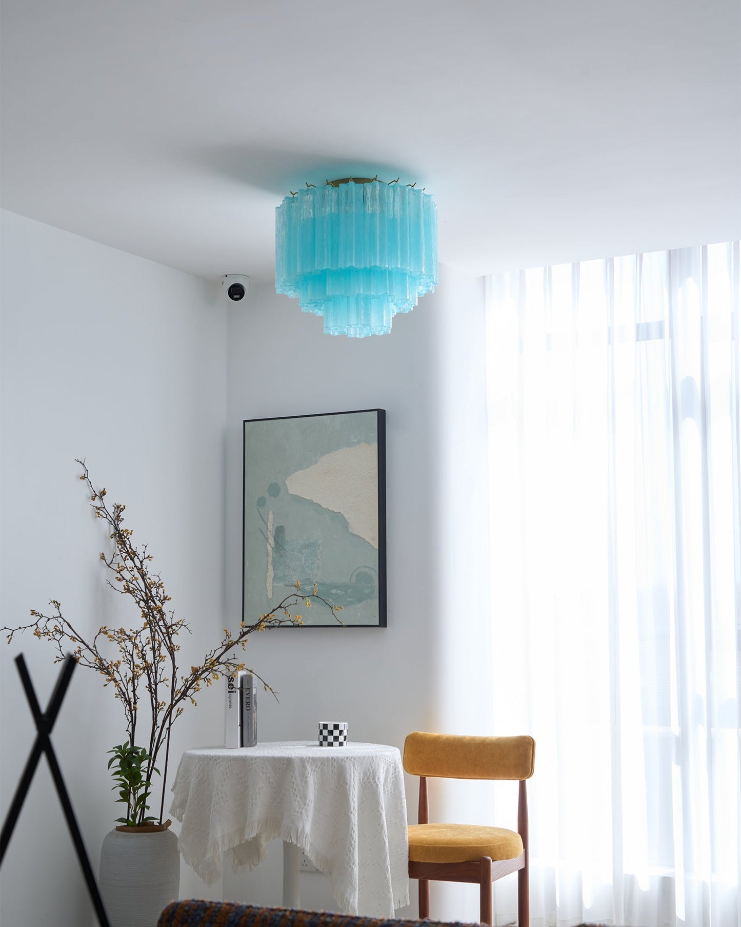 Glacia Ceiling Lamp | Murano Glass | White, Gold