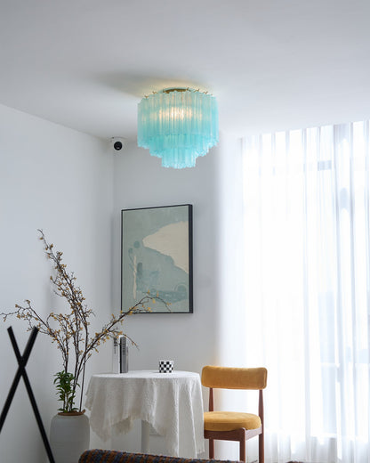 Glacia Ceiling Lamp | Murano Glass | White, Gold