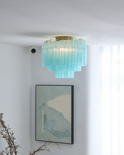 Glacia Ceiling Lamp | Murano Glass | White, Gold