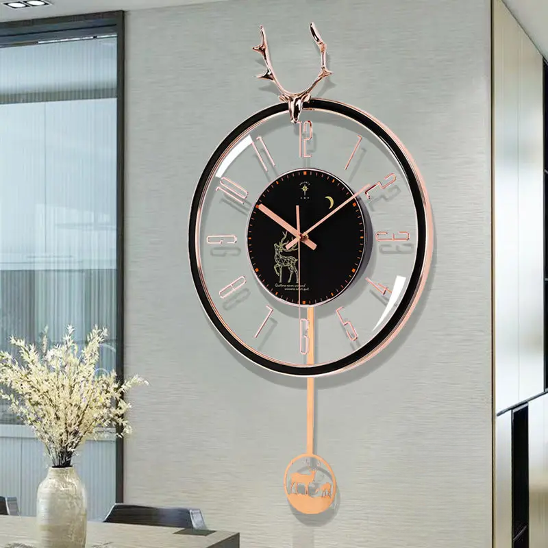 Horloge Murale | Silencieuse | Design Cerf Nordique