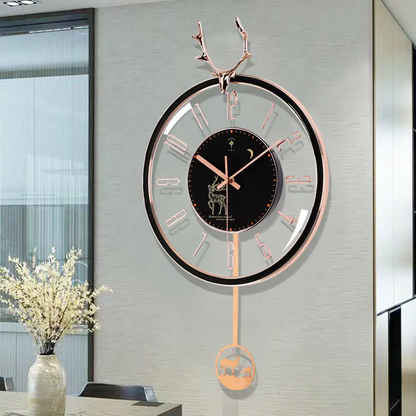 Horloge Murale | Silencieuse | Design Cerf Nordique