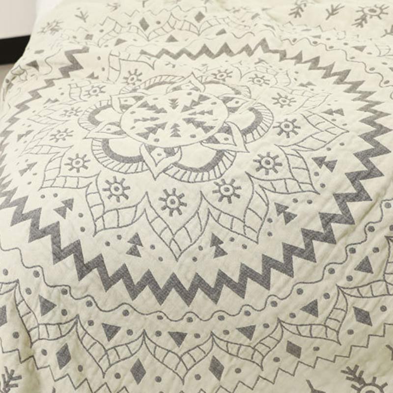 Cotton Reversible Quilt | Chic Mandala Design | Full/Queen Size