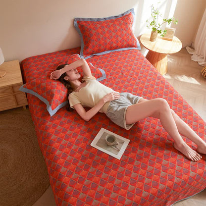 Cotton Gauze Quilt | Organic Cotton with Peacock Tail Design | Full/Queen Size Options