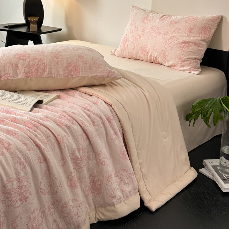 Cotton Gauze Bedding Set | 100% Organic Cotton | 4-Piece Full/Queen