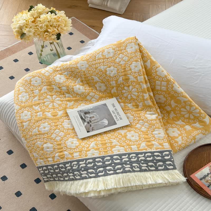 Retro Floral Quilt | 100% Organic Cotton | Full/Queen Size