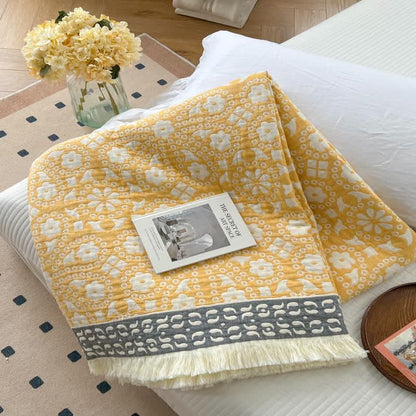 Retro Floral Quilt | 100% Organic Cotton | Full/Queen Size
