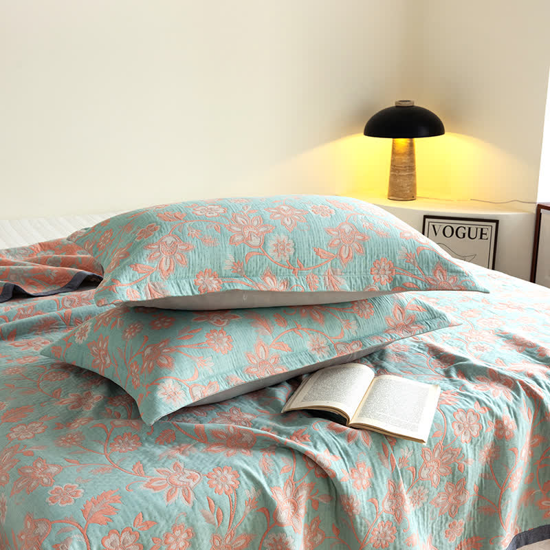 Cotton Gauze Summer Quilt | 100% Organic Cotton | Queen Size with Optional Pillowcases