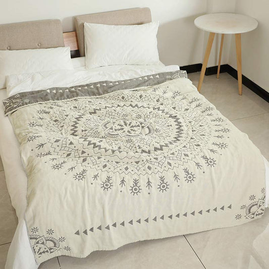 Cotton Reversible Quilt | Chic Mandala Design | Full/Queen Size