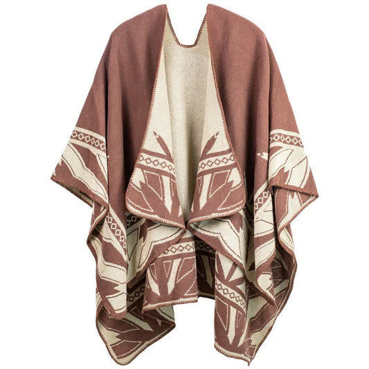 Acrylic Shawl Cape | Ultra-Soft Fabric | Retro Pattern