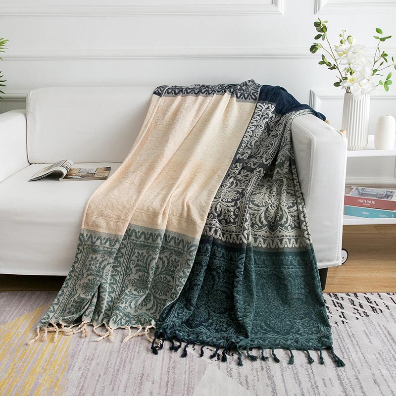 Bohemian Knit Shawl Blanket | 100% Cotton | 150cm x 190cm & 220cm x 260cm