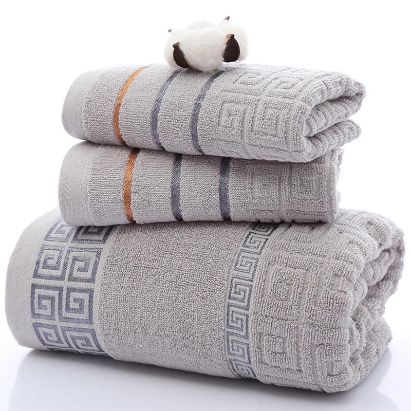 Cotton Bath Towel Set | Soft & Absorbent | 2 Hand Towels & 1 Bath Towel