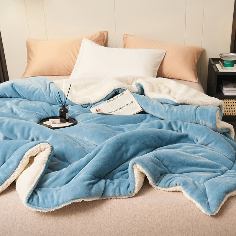 Double Velvet Throw Blanket | Soft Polyester | Full Size 71"W x 79"L