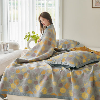 Cotton Gauze Reversible Quilt | Yarn-Dyed Jacquard | Full/Queen/King Sizes