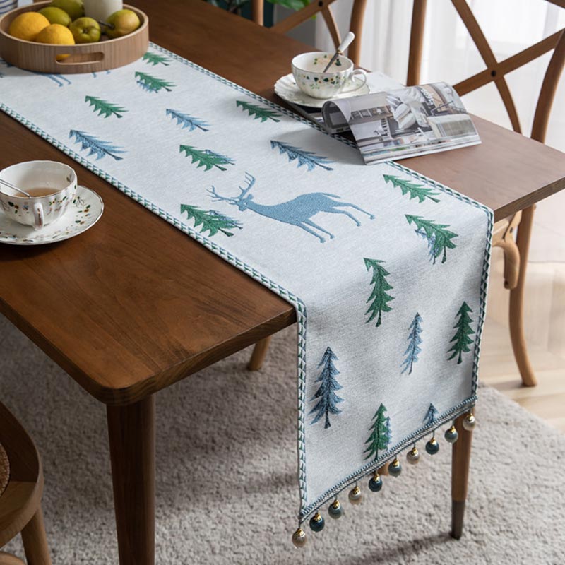 Christmas Tree Table Runner | Polyester | Light Background