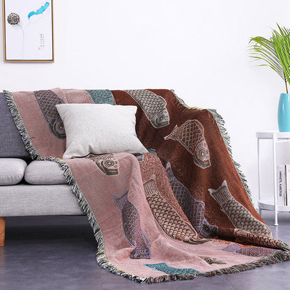 Koi Print Reversible Blanket | Soft Polyester | Multiple Sizes