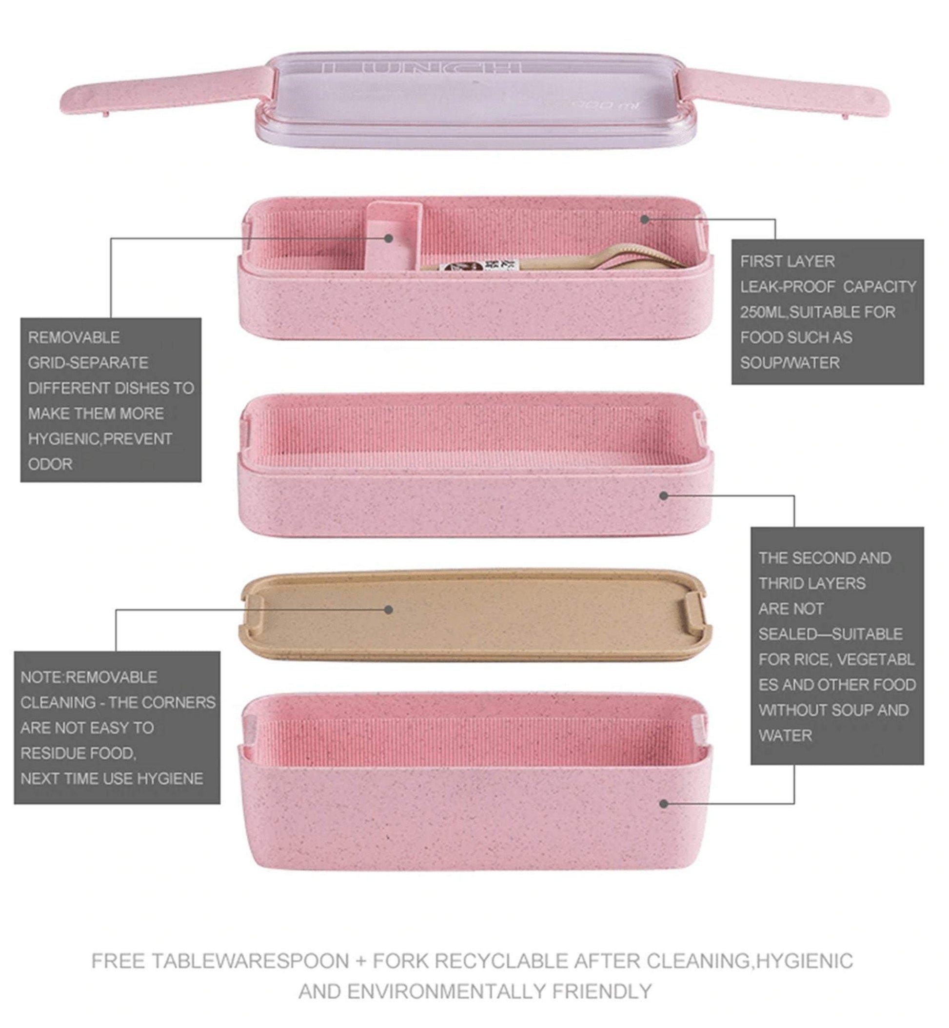 Bento Box | Wheat Straw | 3 Layer
