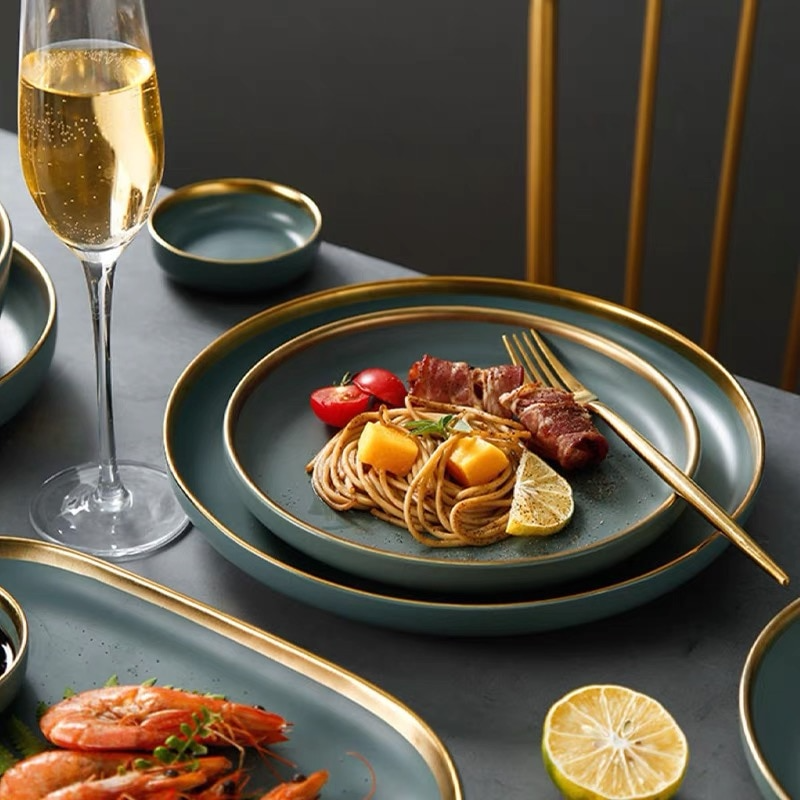 Dinnerware Set | Porcelain | Grey Green
