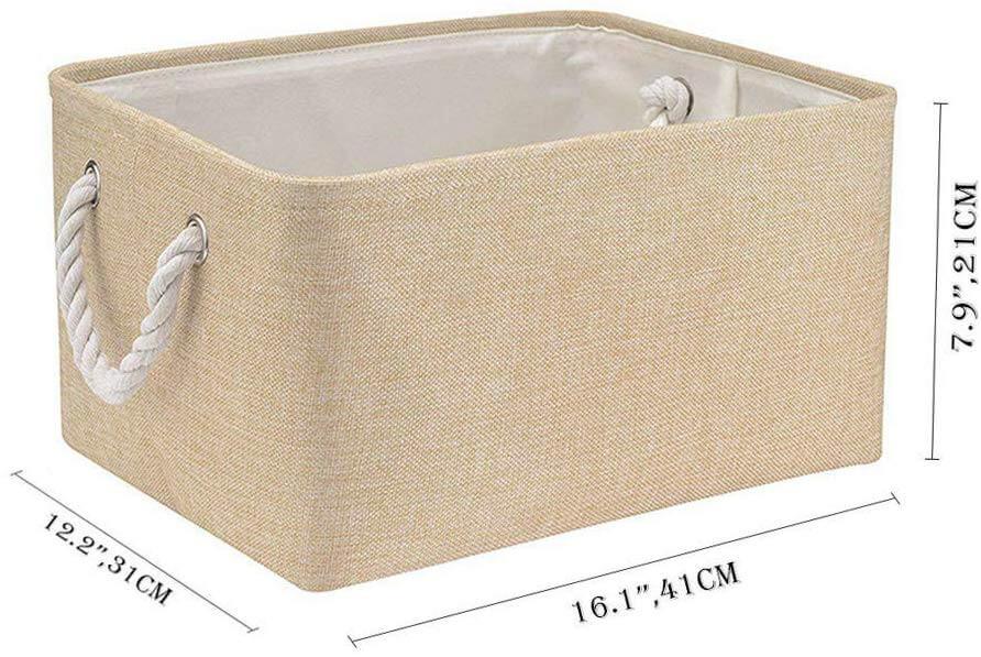 Fabric Storage Baskets | Durable Three-Layer Material | Beige, Set of 3